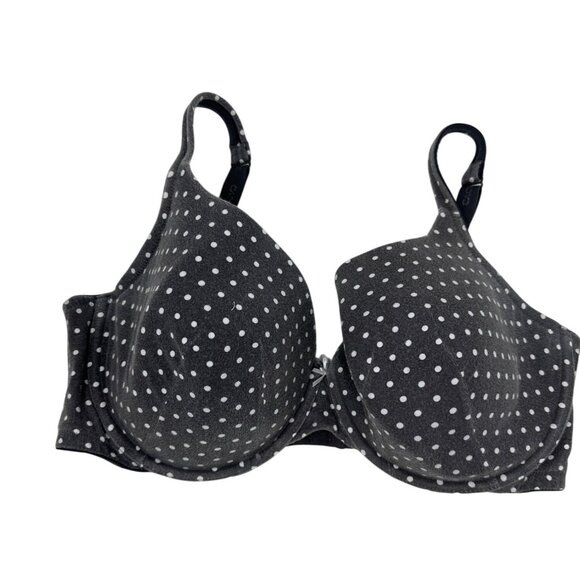 Cacique Polka Dot Full Coverage T-Shirt Bra With Adjustable Straps Size 42DDD - Picture 1 of 12